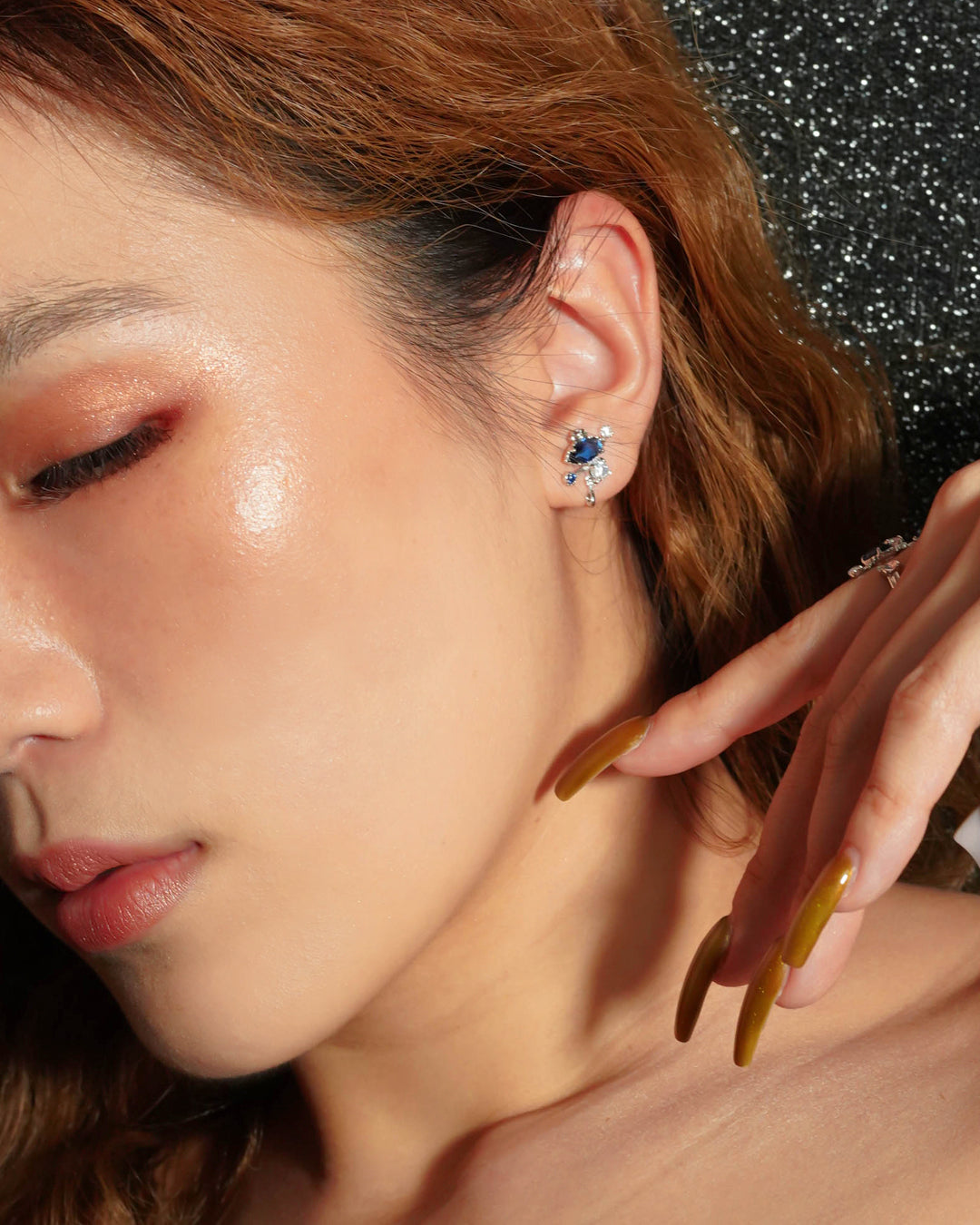 Star Dust Earrings [Navy color]