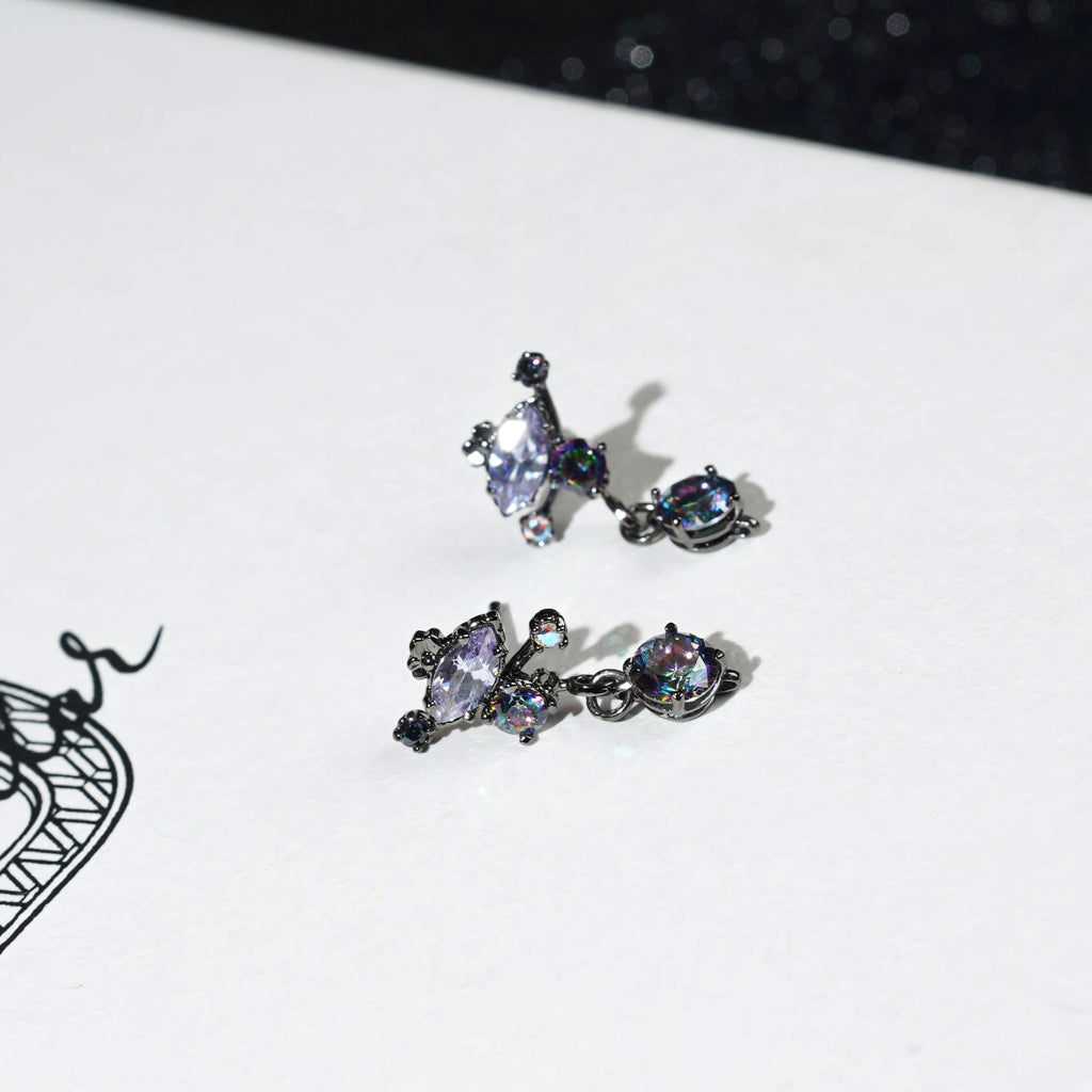 Star Dust Earrings [Black unicorn gems]
