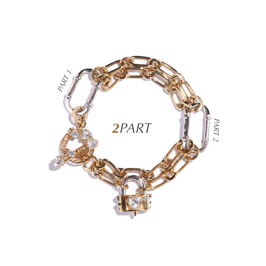 Richy Love Harbour Bracelet [White gems/Yellow gold]
