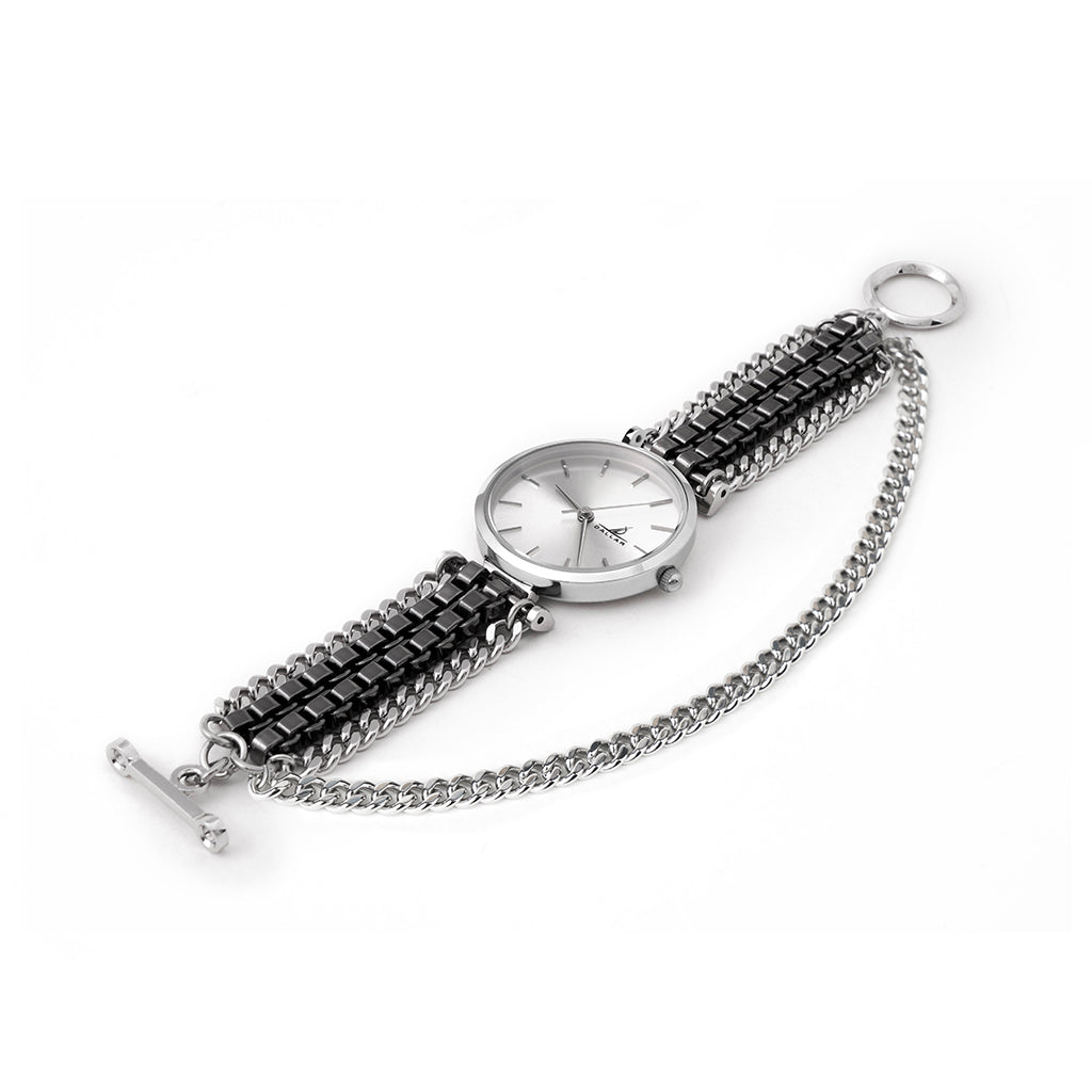 Asscher Watch with Chain [White gold]