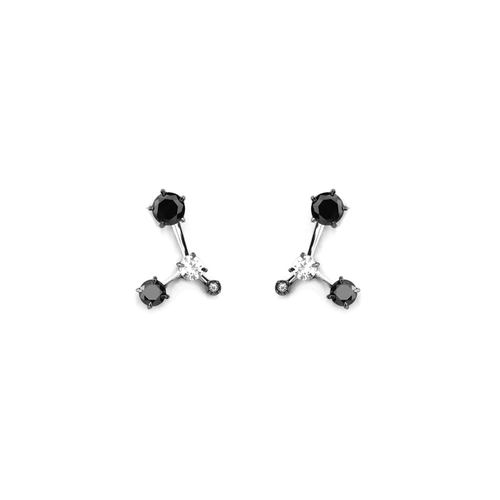 Grand Gems (S) Earrings [Black gems]