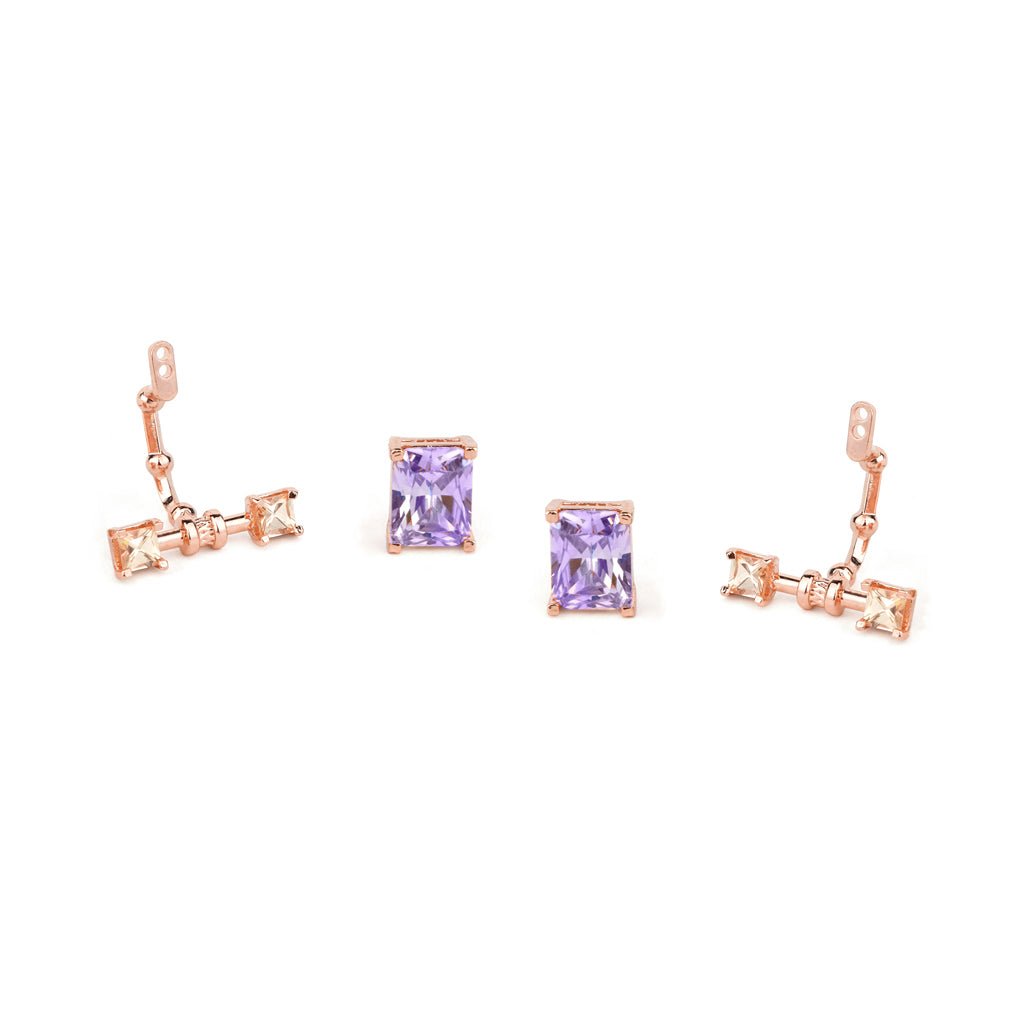 Juicy No.1 Set Earrings [Lavender gems]