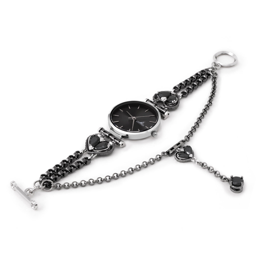 Love Song No.1 Watch with Chain [Black gems]