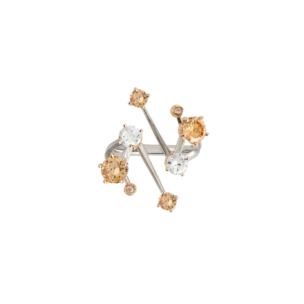 Grand Gems Ring [Champagne/White gems]
