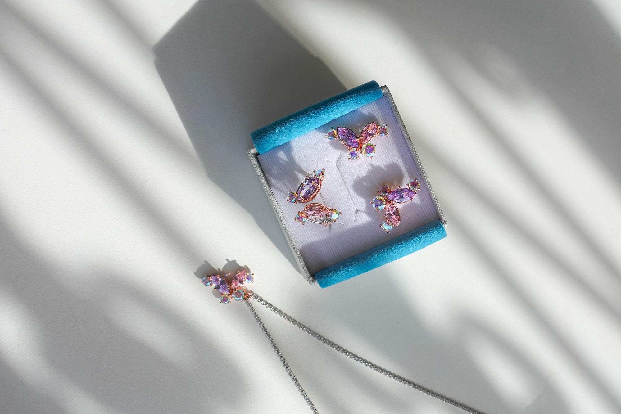 Butterfly Necklace [Unicorn/Lavender/Pink gems]