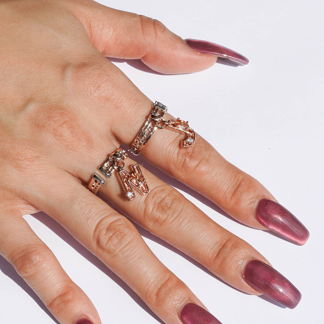 Classy X Mini Alphabet Ring [Pink gold]