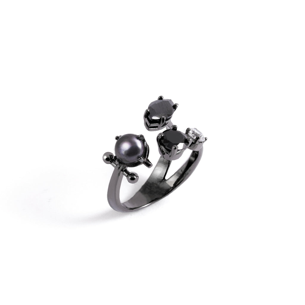 Pixie Dust x Pearl Ring [Black gold]