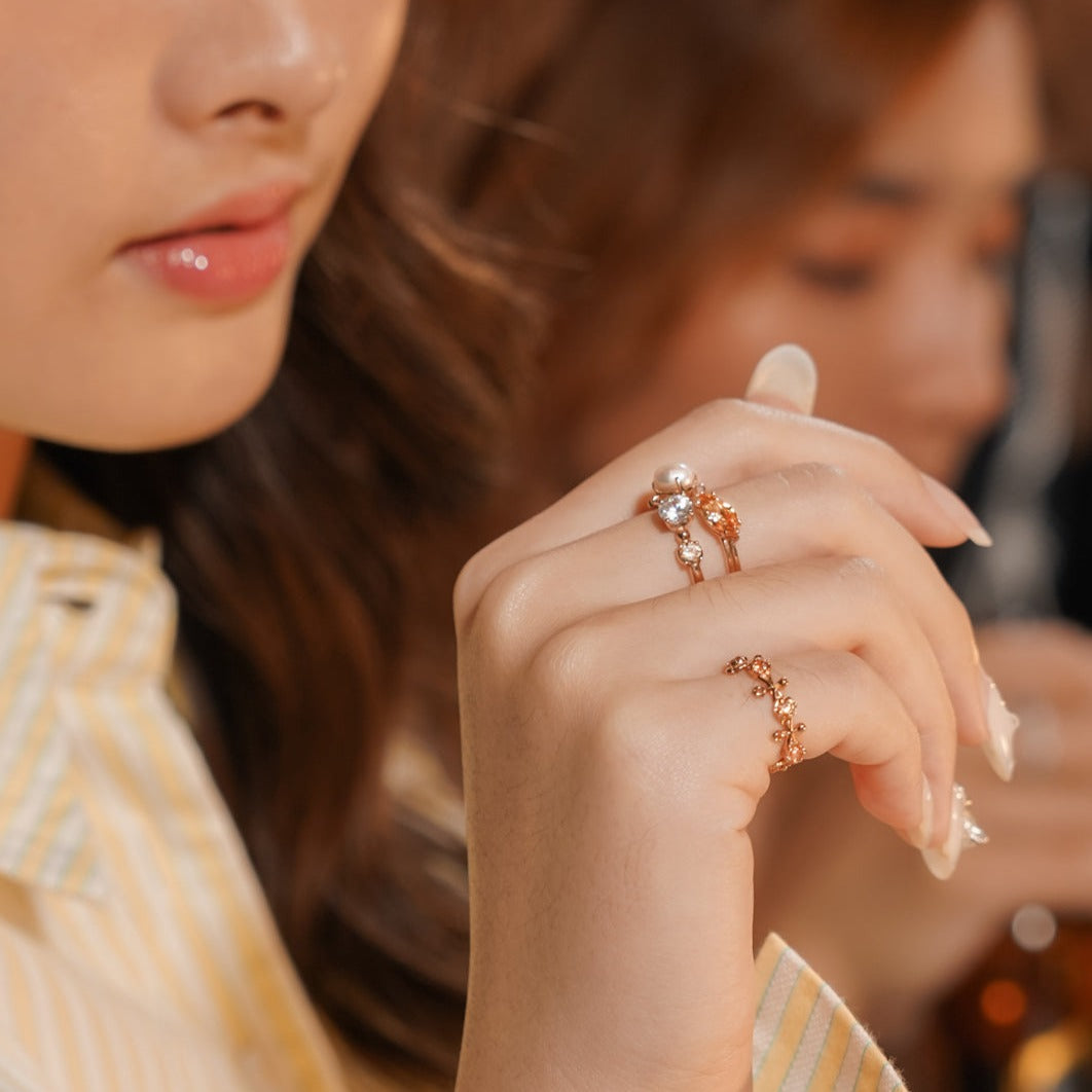 Pixie Dust x Pearl Ring [Pink gold]