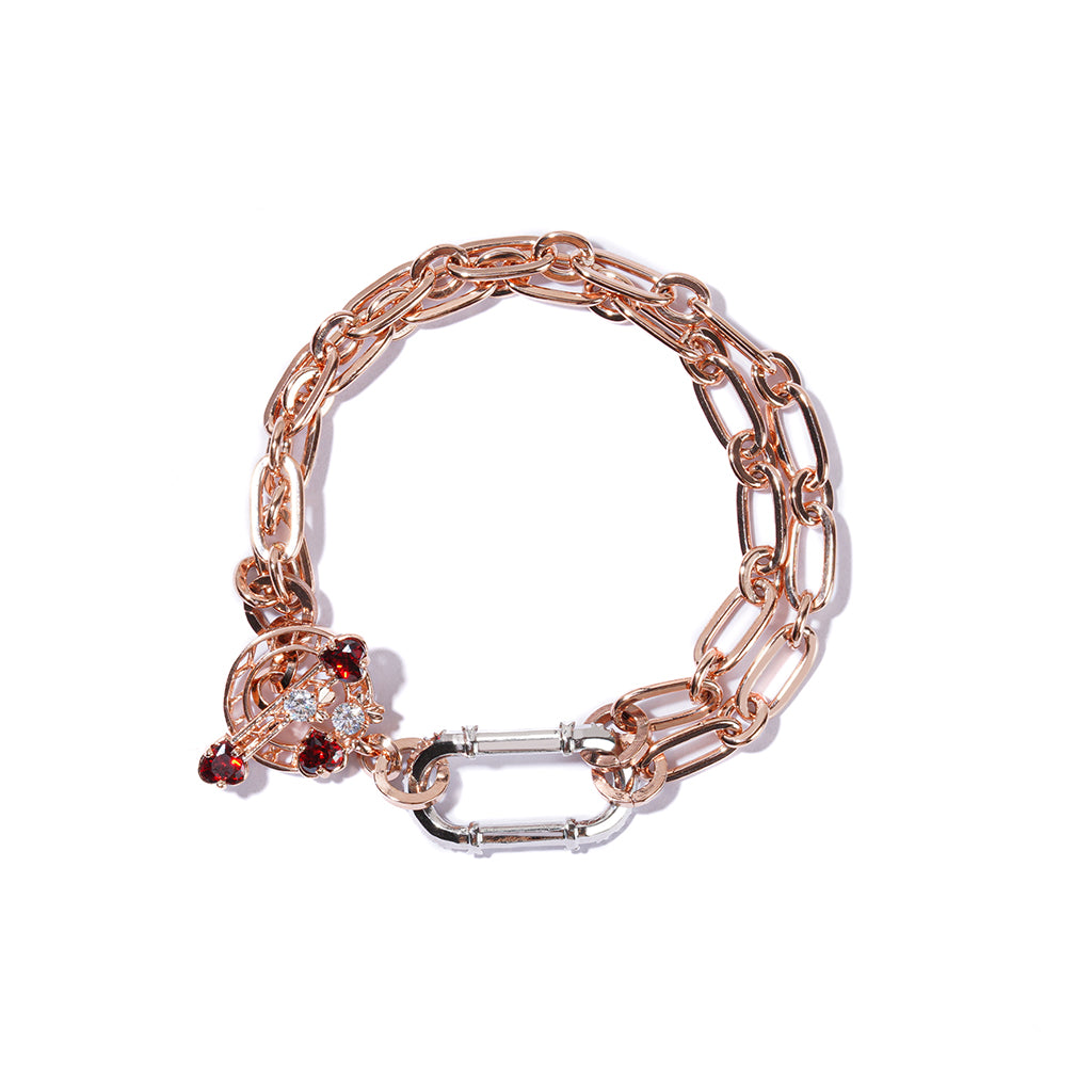 Classy Love Harbour Bracelet [Red gems/Pink gold]