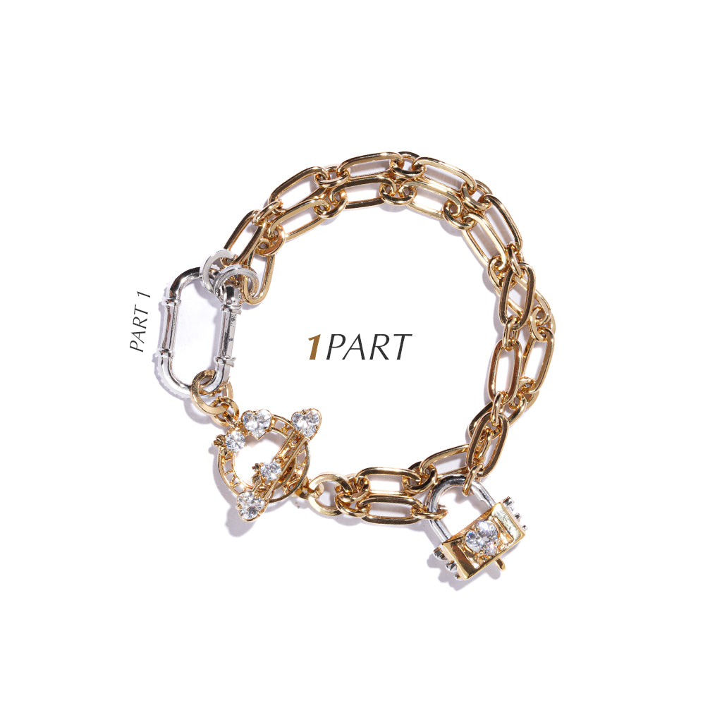 Richy Love Harbour Bracelet [White gems/Yellow gold]