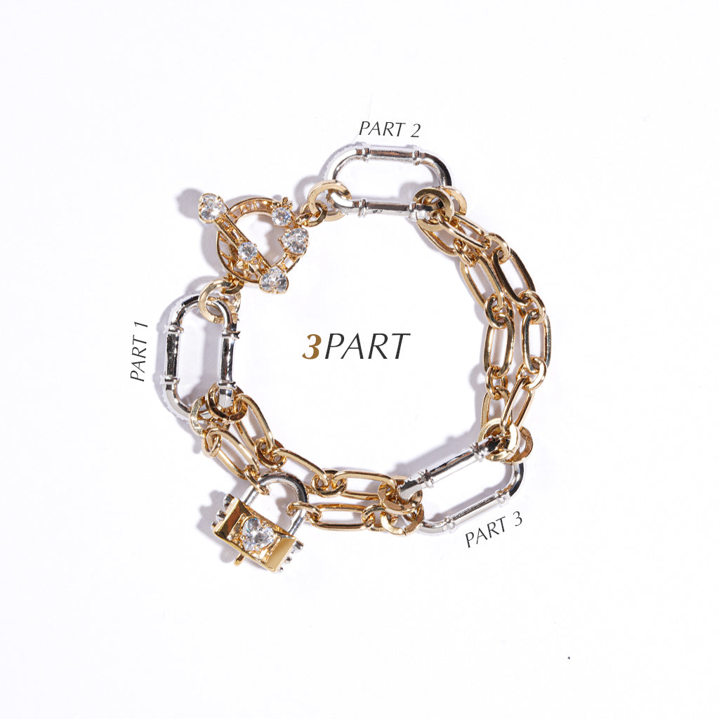 Richy Love Harbour Bracelet [White gems/Yellow gold]