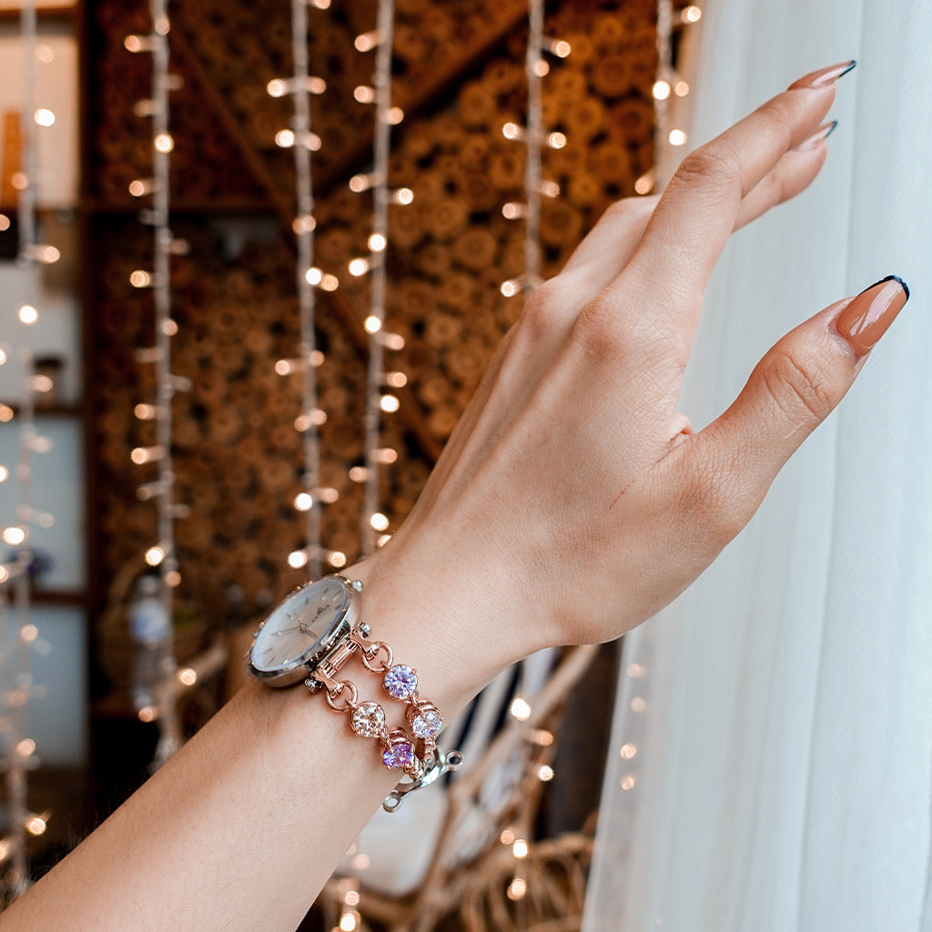 Double Mini Gems Watch [Pink gold]