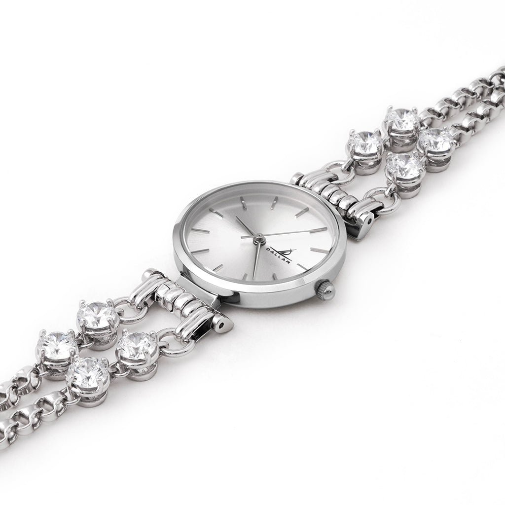 Double Mini Gems Watch [White gold]