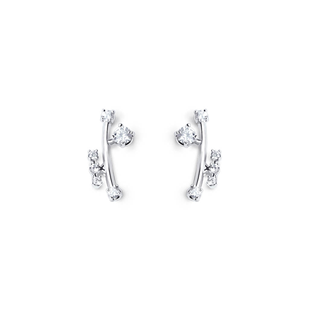 Ivy 3rd Sister Earrings [White gems]