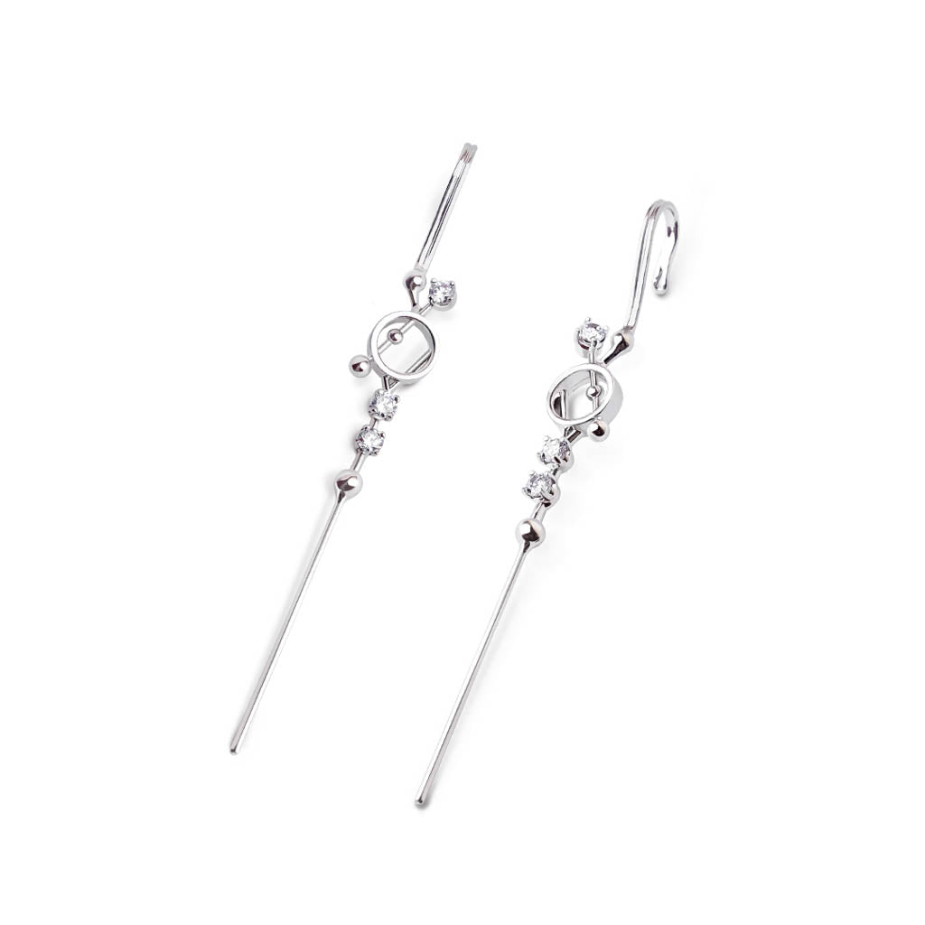 Dragonfly Ear Pins [White gems]