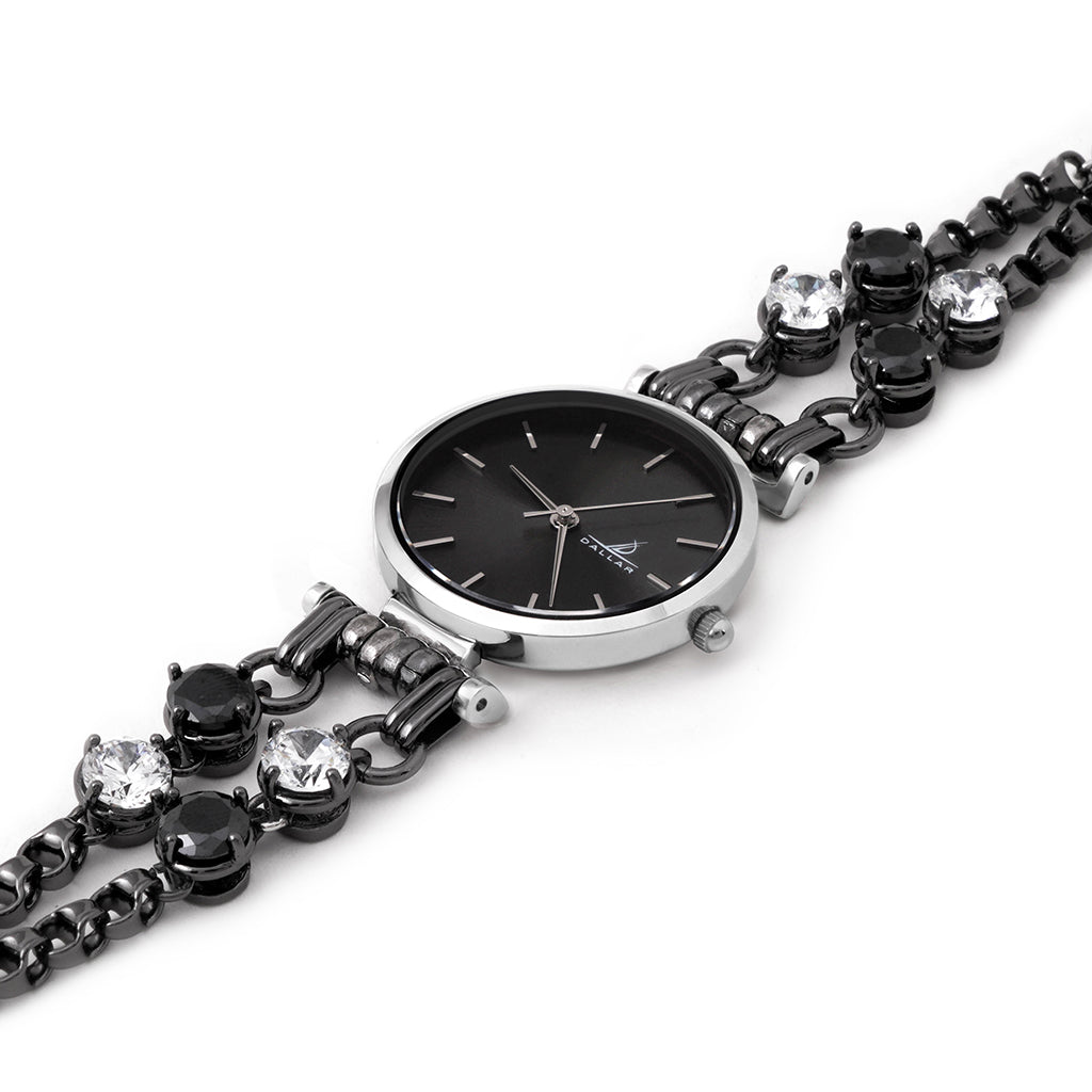 Double Mini Gems Watch [Black gold]