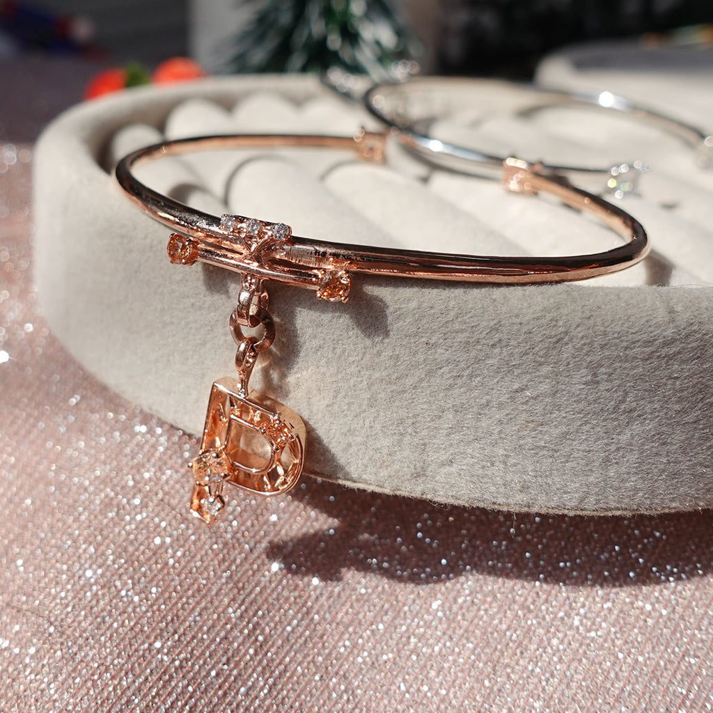 New Alphabet 1 Line Bangle [Pink gold]