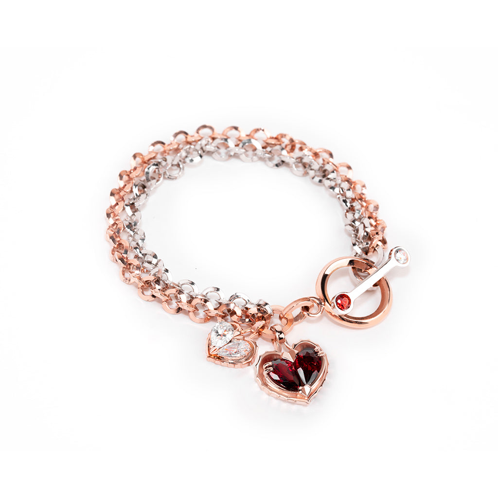 Love Song No.2 Bracelet [Red gems/Pink gold]