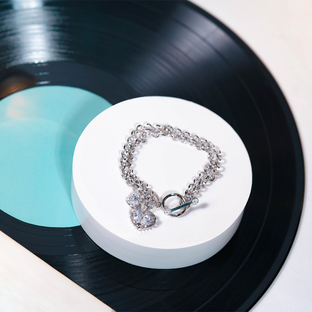 Love Song No.2 Bracelet [White gems/White gold]