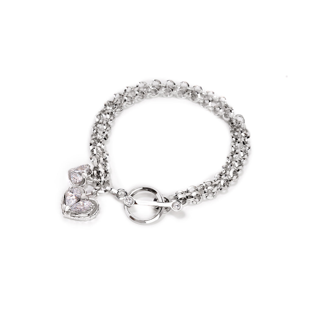 Love Song No.2 Bracelet [White gems/White gold]