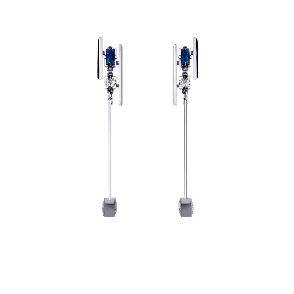 Grand Pilot Earrings [Blue Gems]