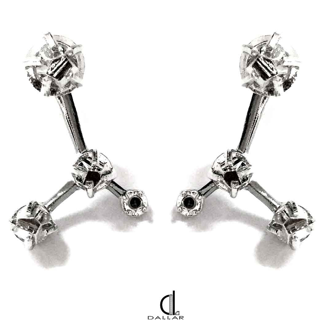 Grand Pyrite (S) Earrings [White gold]