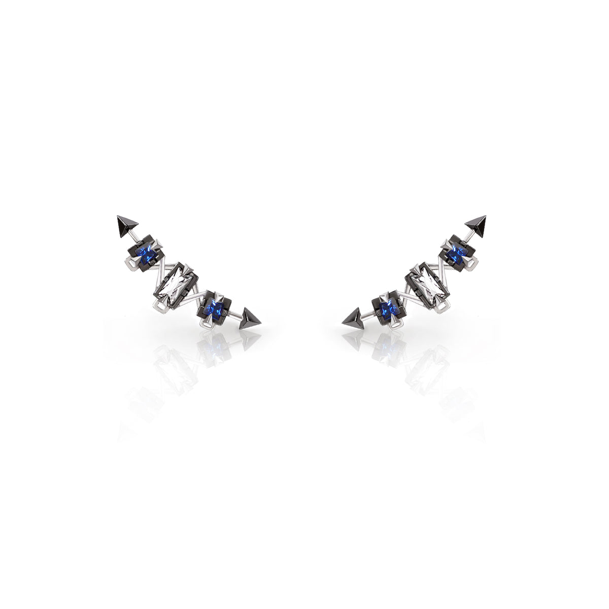 Hunter Earrings [Blue/White gems]