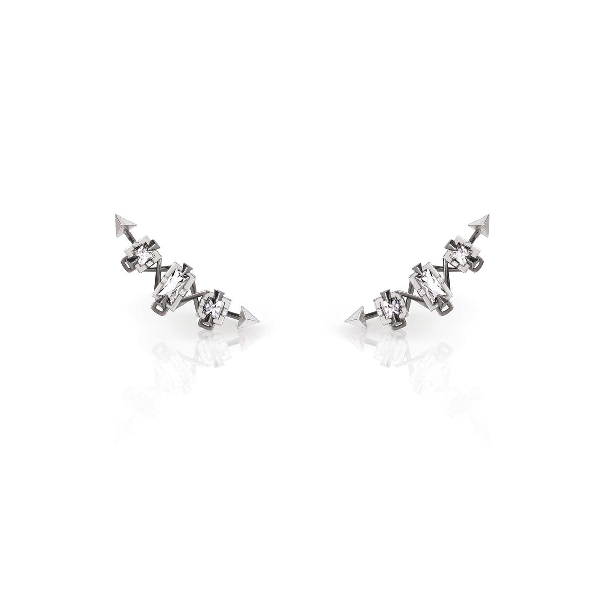 Hunter Earrings [White gems]