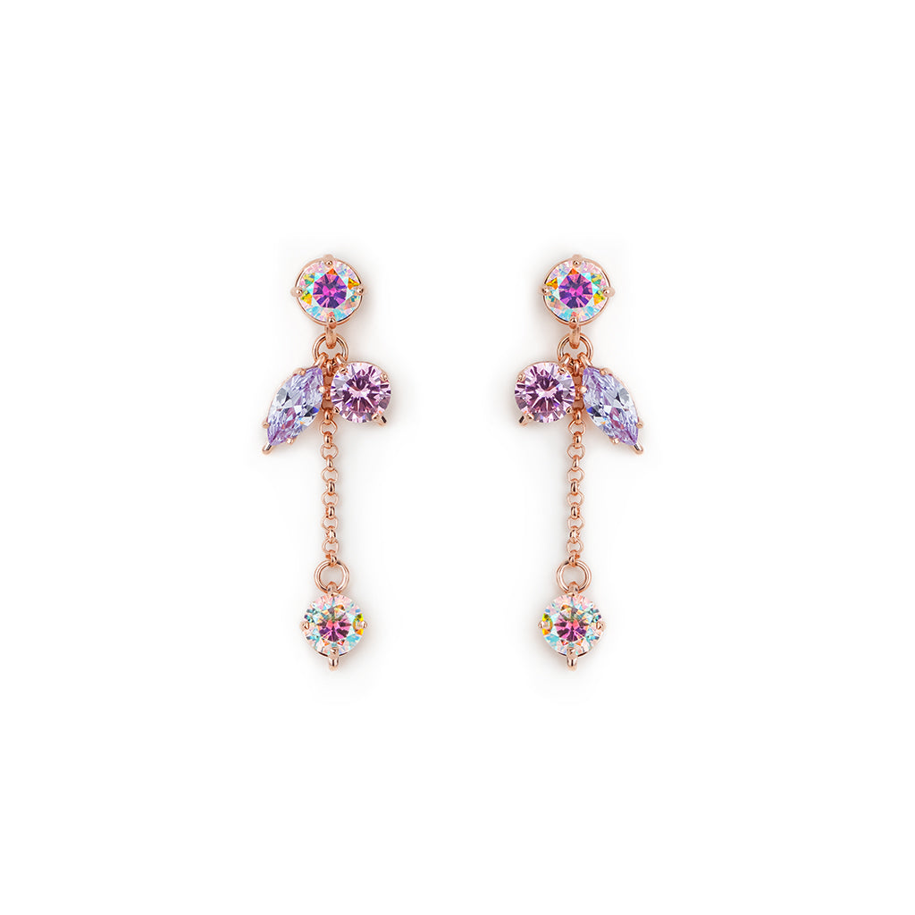 Willow Long Earrings [Unicorn/Lavender/Pink gems]