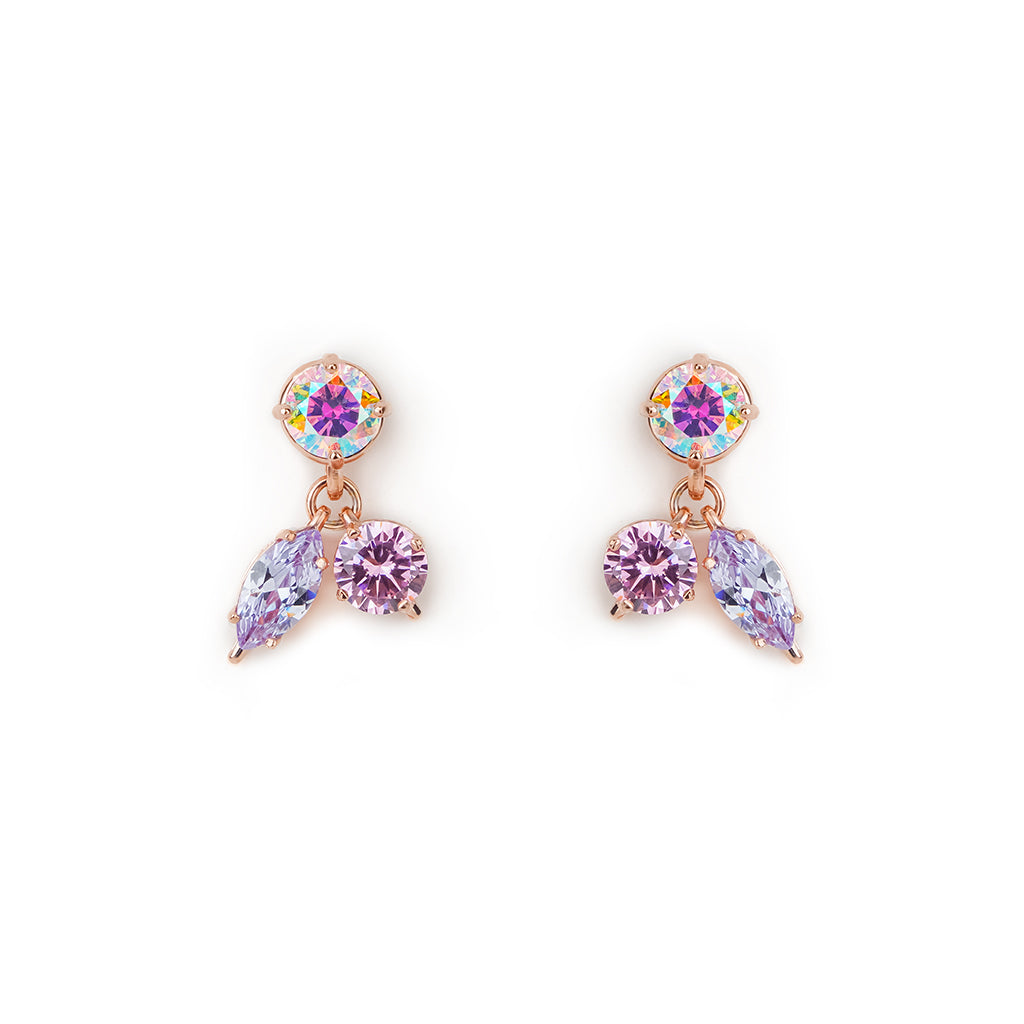 Willow Stud Earrings [Unicorn/Lavender/Pink gems]