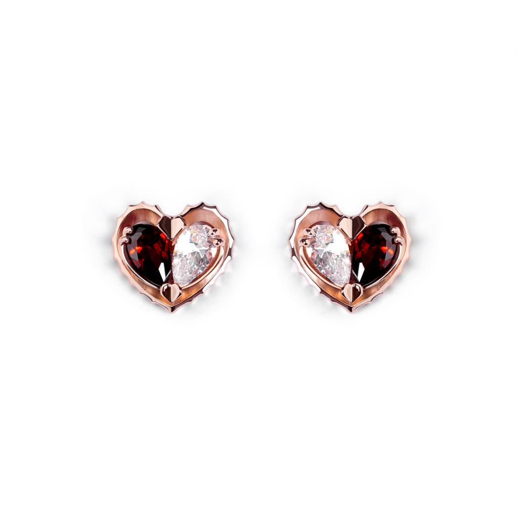 Love Song Stud Earrings [Pink gold]