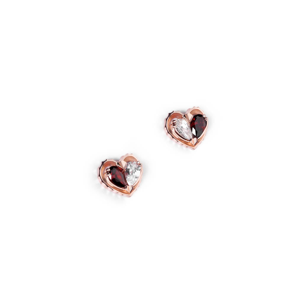 Love Song Stud Earrings [Pink gold]