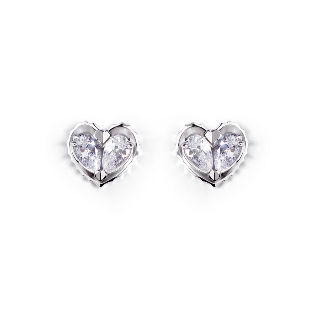Love Song Stud Earrings [White gold]