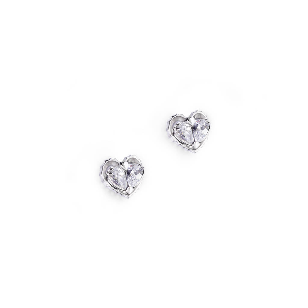 Love Song Stud Earrings [White gold]