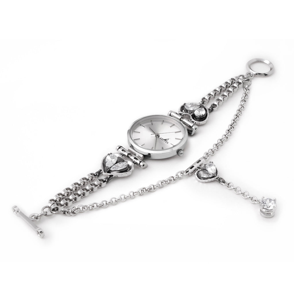 Love Song No.1 Watch with Chain [White gems]