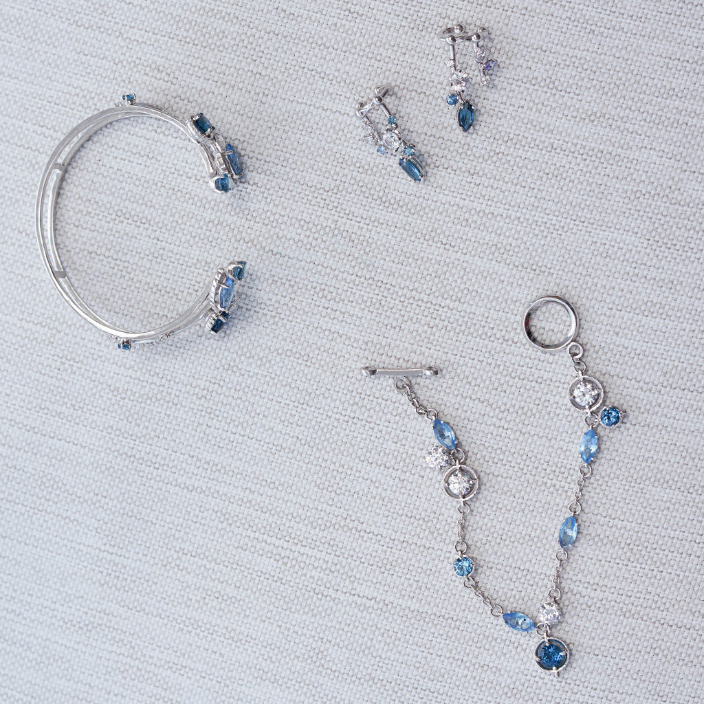 Dancing Floral Bracelet [London blue gems]