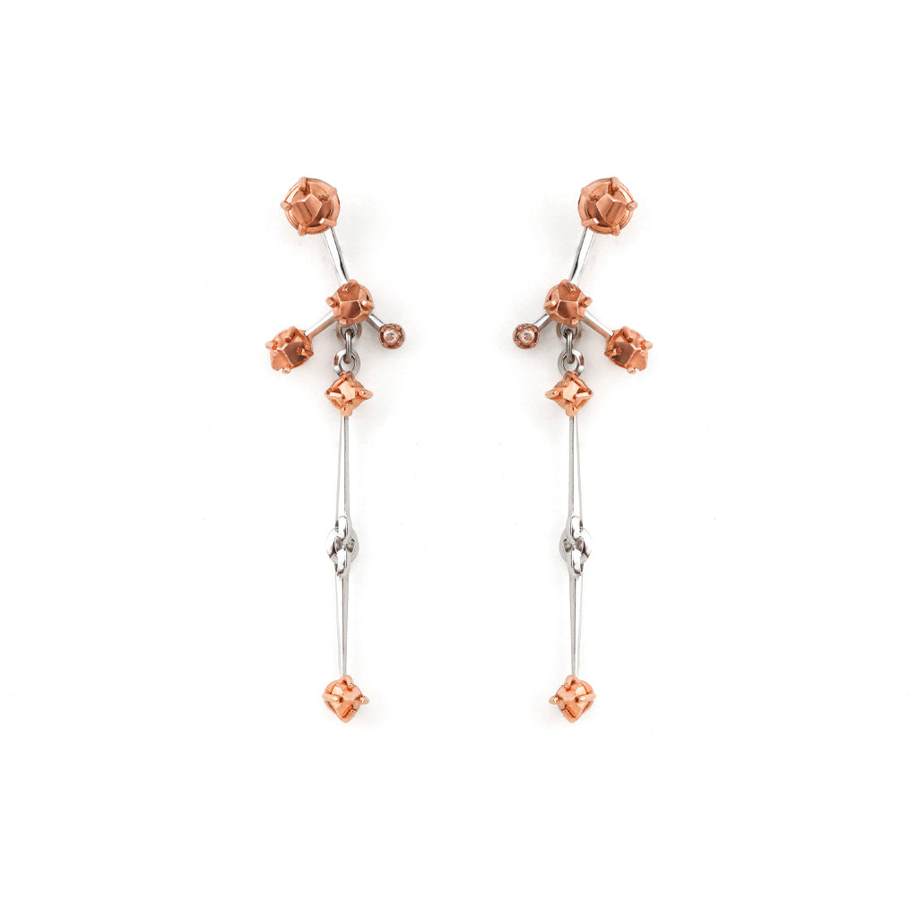 Grand Pyrite (L) Earrings [Pink gold]