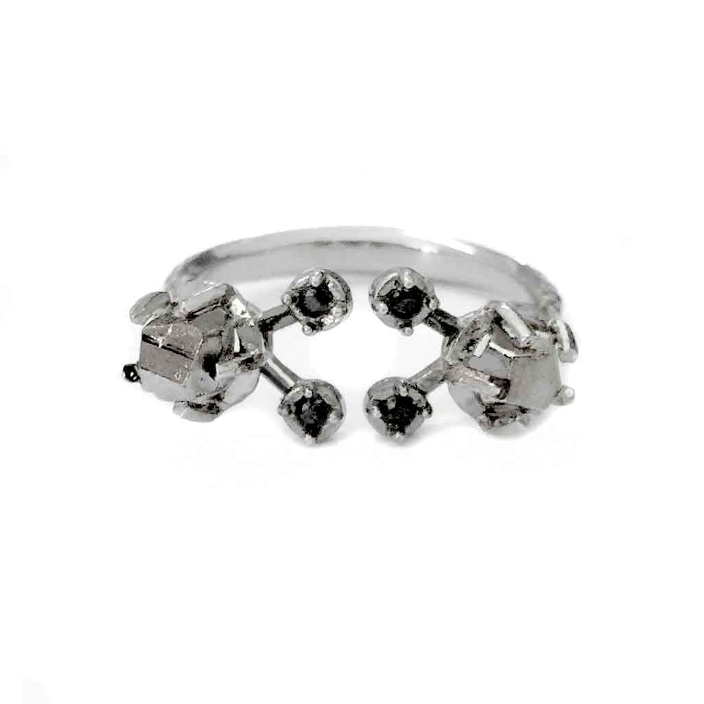 Mini Pyrite Ring [White gold]