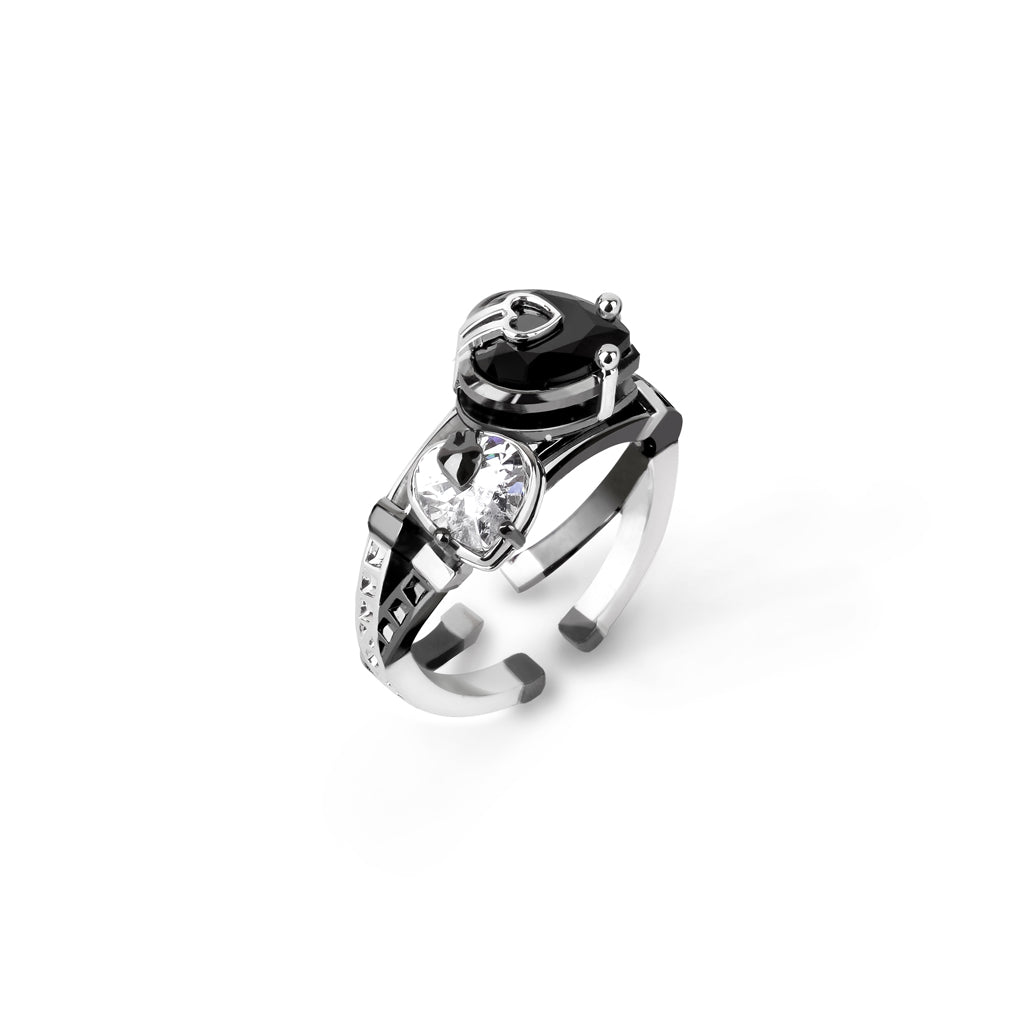 Heart Gems Ring [Black gems]