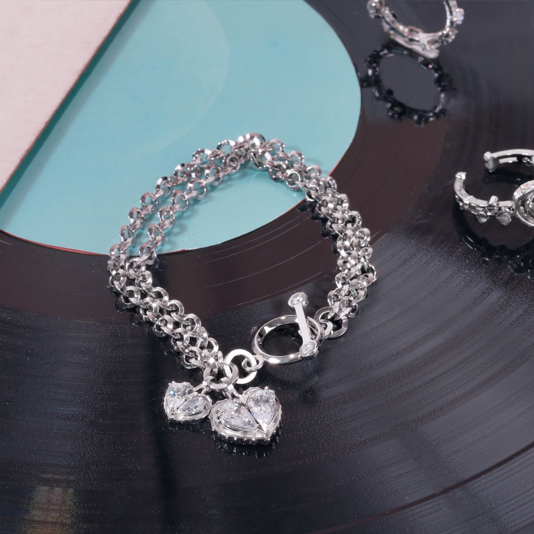 Love Song No.2 Bracelet [White gems/White gold]