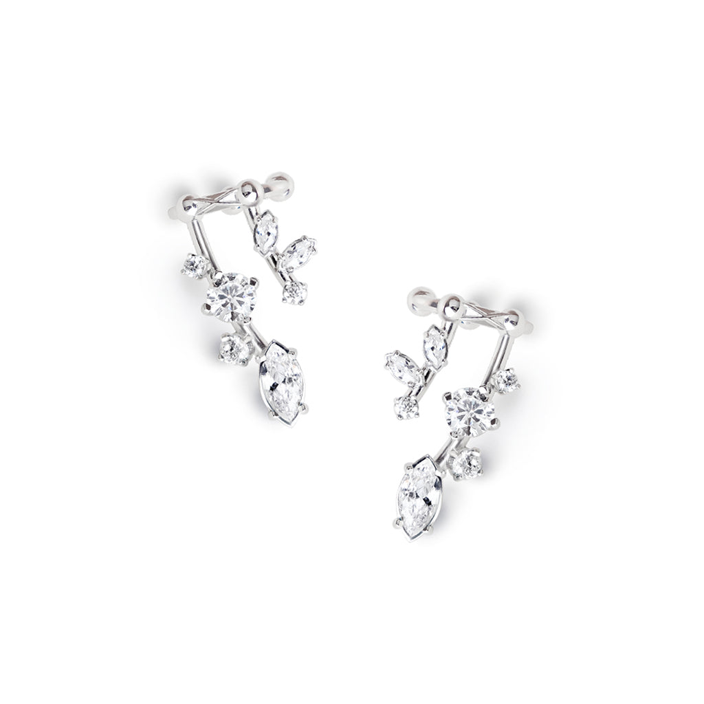 Ivy 1st Sister Cuff Earrings [White gems]