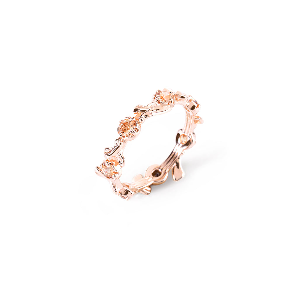 Dancing Floral Ring [Pink gold]